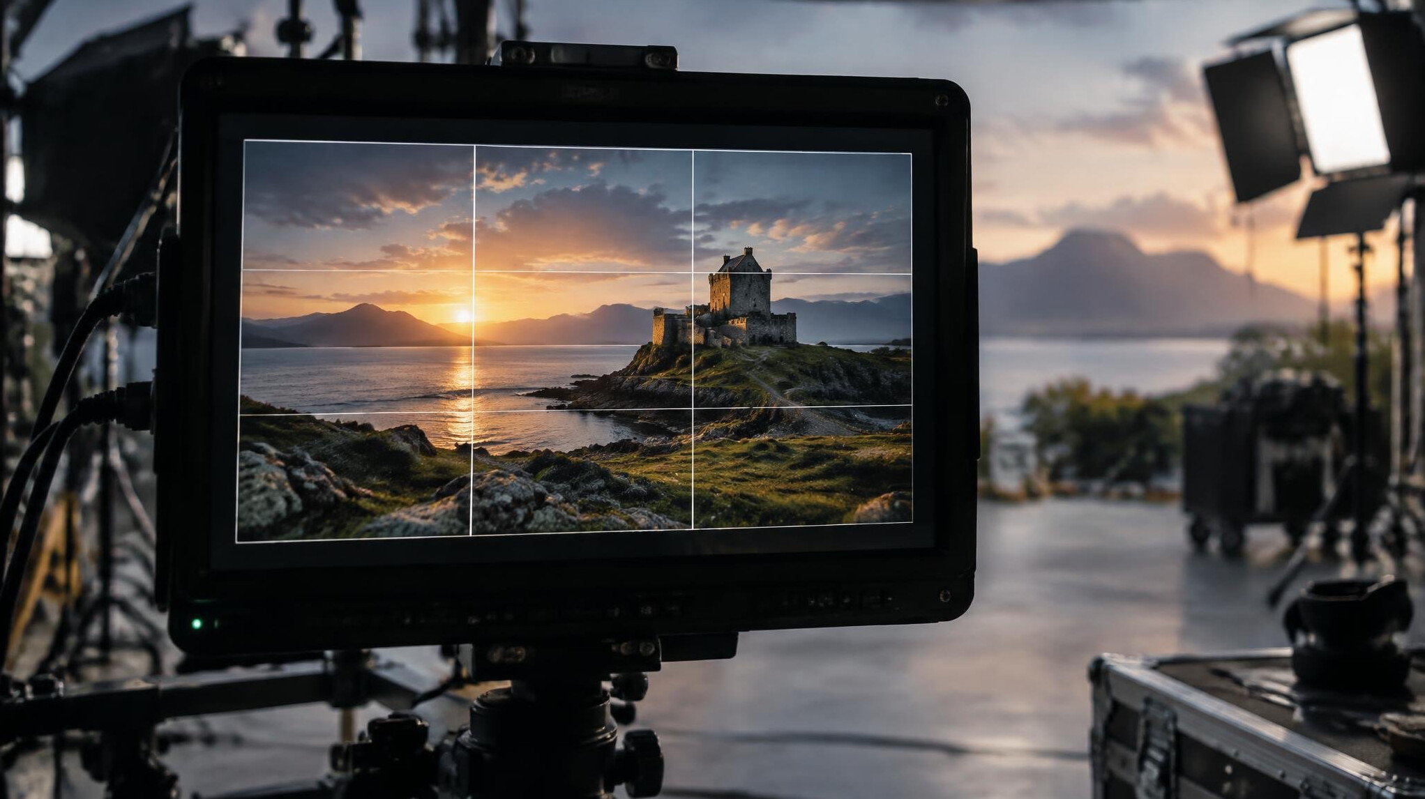 Film reel and cinema camera viewfinder framing
